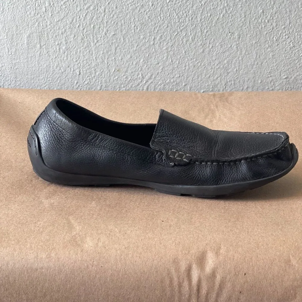 Mens Tommy Bahama  71/2 D Orion Leather Loafers Black Slip-On‎ Casual Shoes
